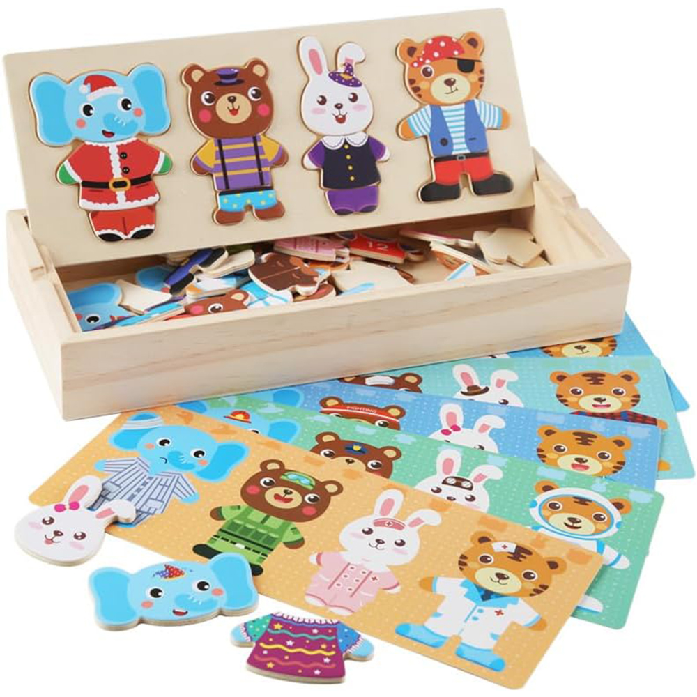 Woodworking Jigsaw - Wooden Jigsaw Bear Family Puzzle Box
