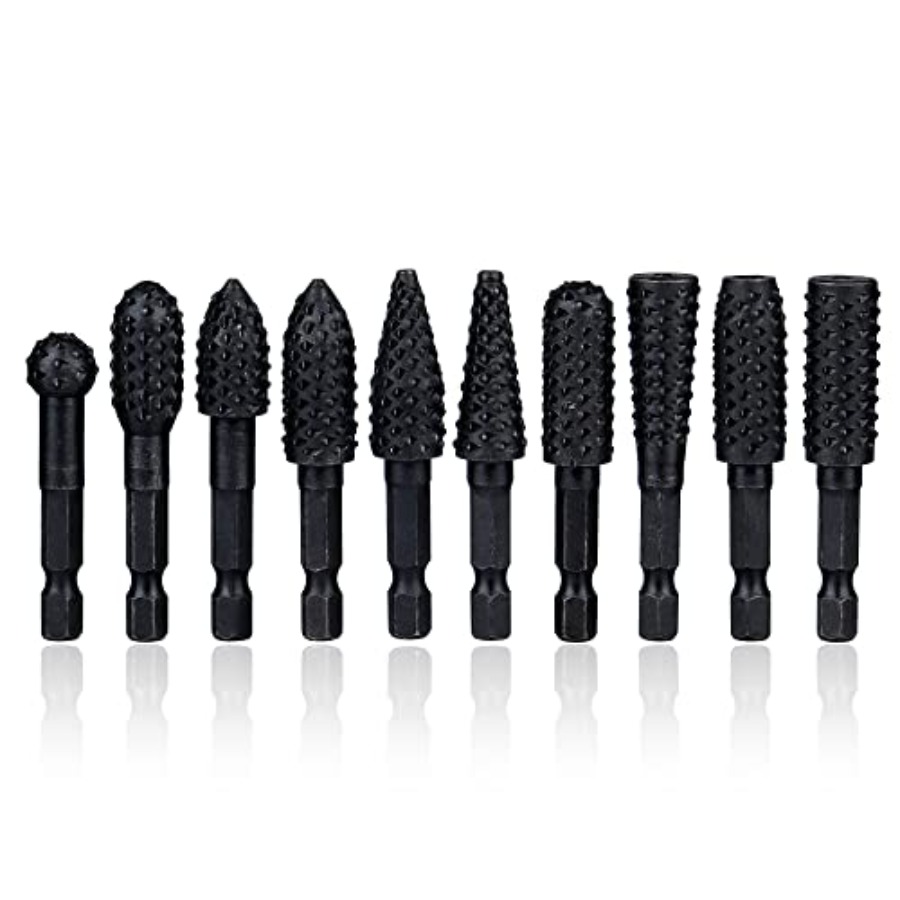 Woodworking Drills - 10 Pieces Rotary Burr Rasp Set,