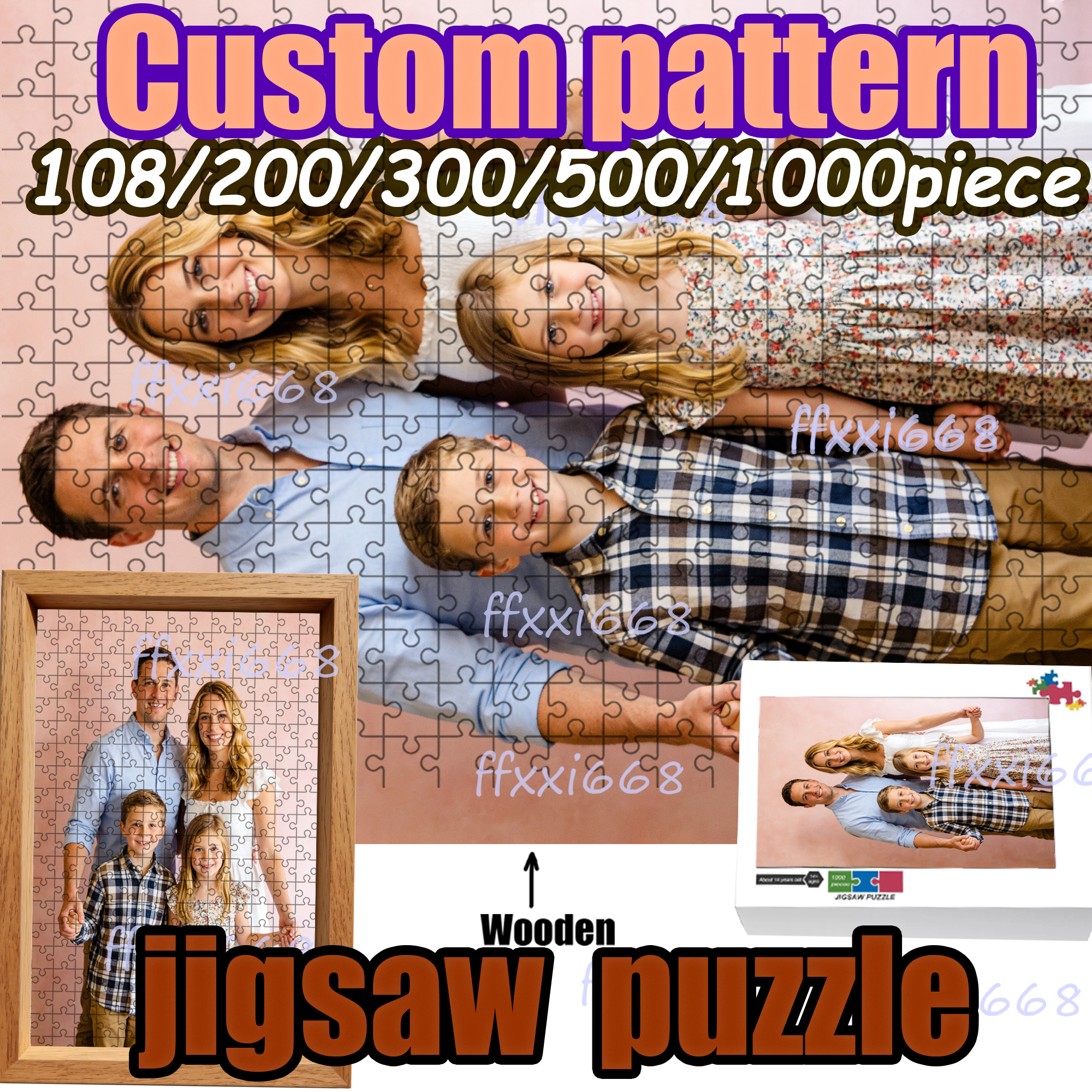 Woodworking Jigsaw - Custom 108/200/300/500/1000pieces jigsaw puzzle, custom photo,