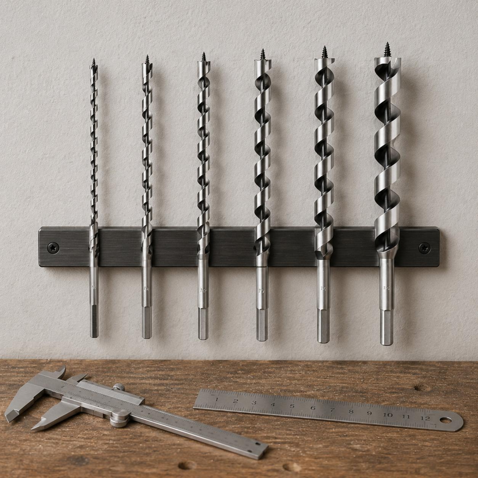 Woodworking Drills - 6 Pieces Long Auger Bit Set