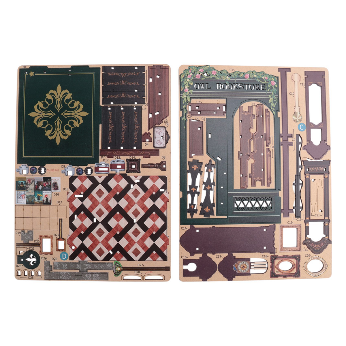 Woodworking Kits For Adults - DIY Book Nook Owl Bookstore Kit,