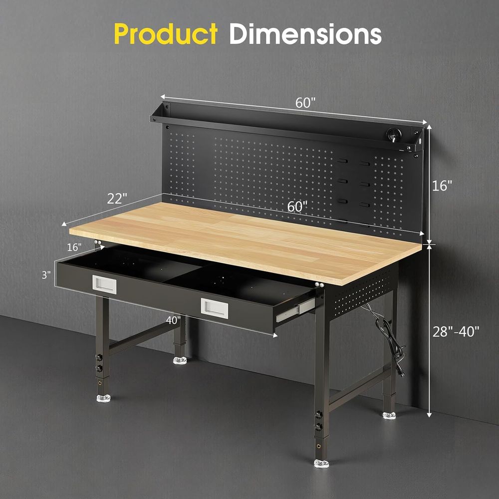 60 Adjustable Workbench with D – Woodworking Workbench Bewertung und Preis
