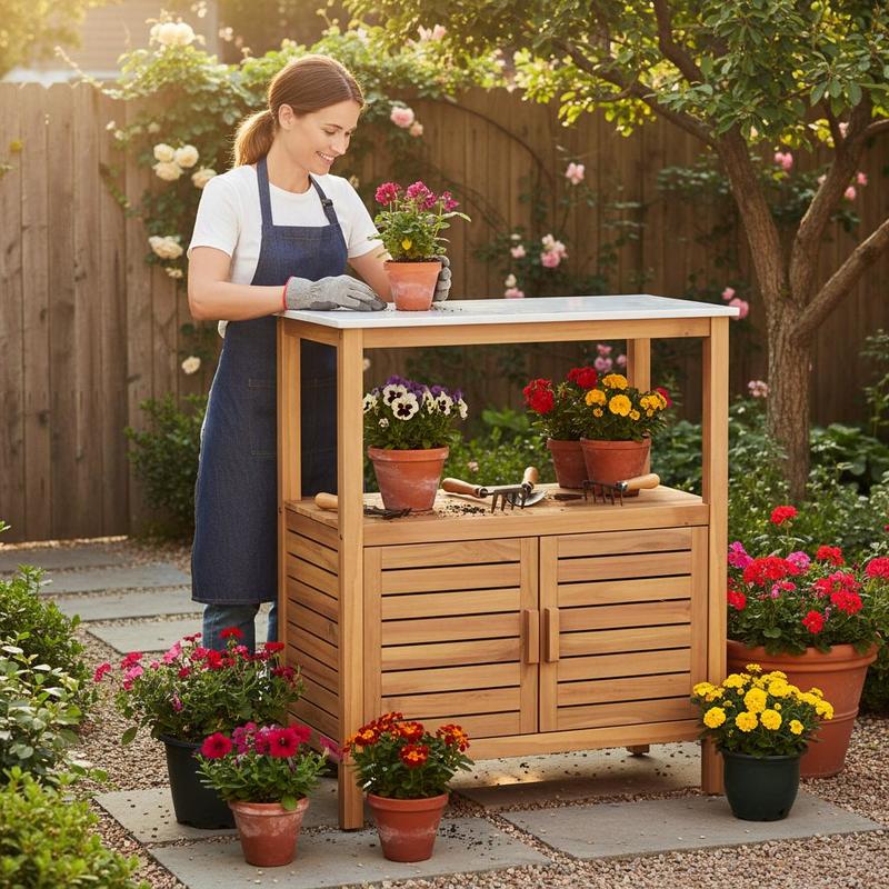 Outdoor Potting Bench Acacia W – Woodworking Workbench Bewertung und Preis
