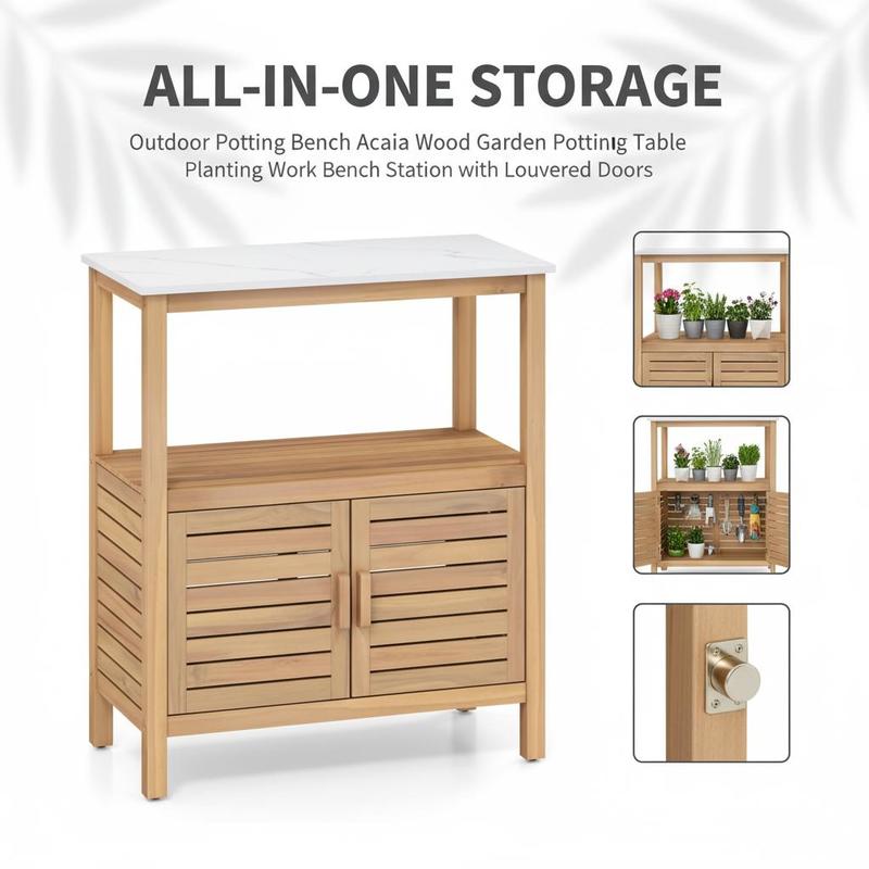 Outdoor Potting Bench Acacia W – Woodworking Workbench Bewertung und Preis
