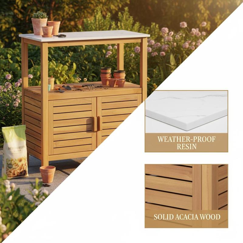 Outdoor Potting Bench Acacia W – Woodworking Workbench Bewertung und Preis