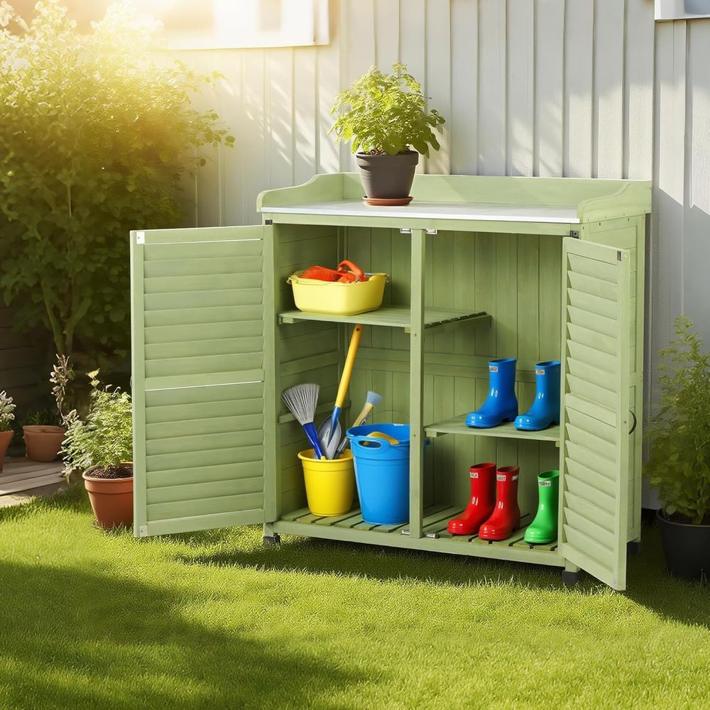 Outdoor Potting Bench with Met – Woodworking Workbench Bewertung und Preis