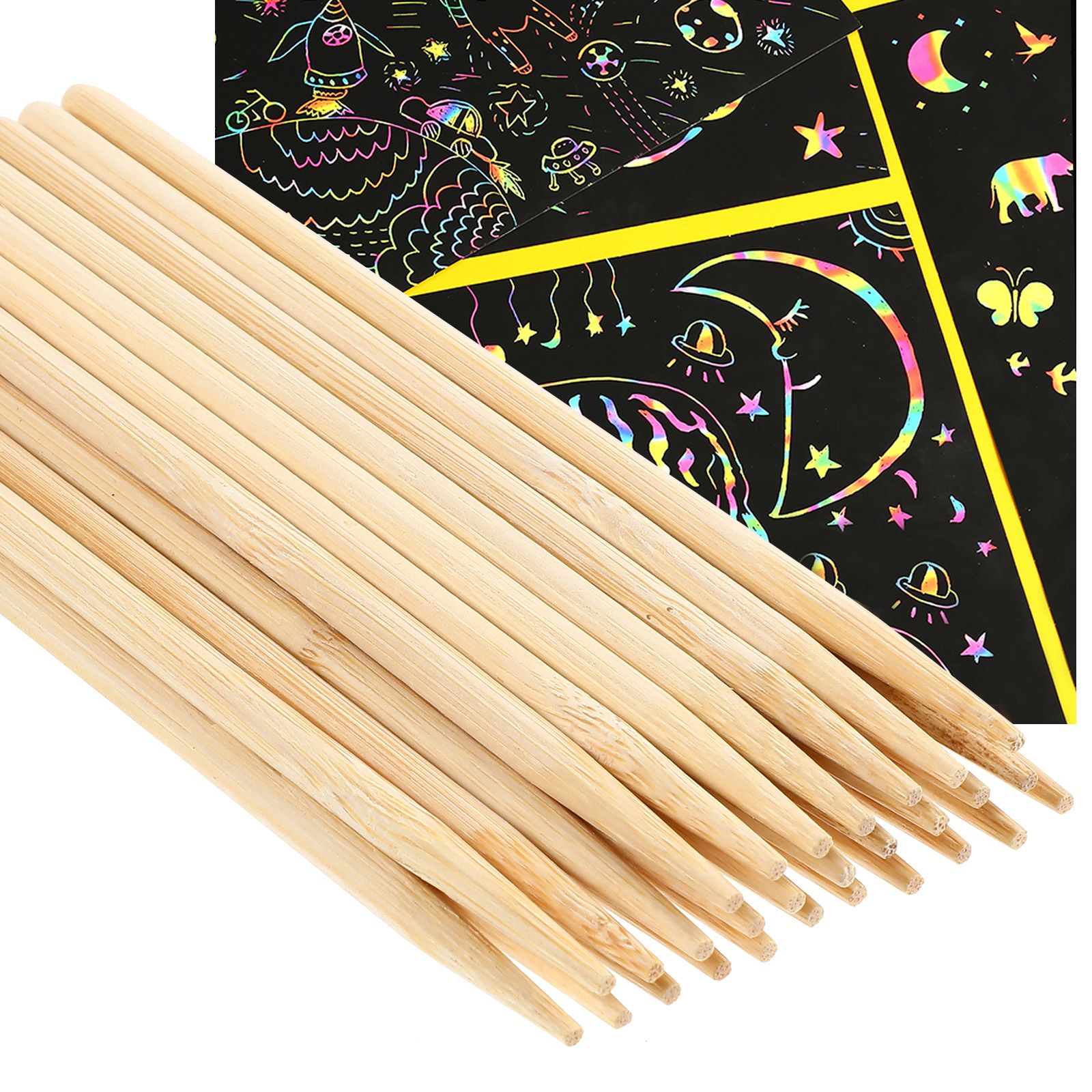 30pcs Scratch Bamboo Pens Wax  – Woodworking For Kids Bewertung und Preis
