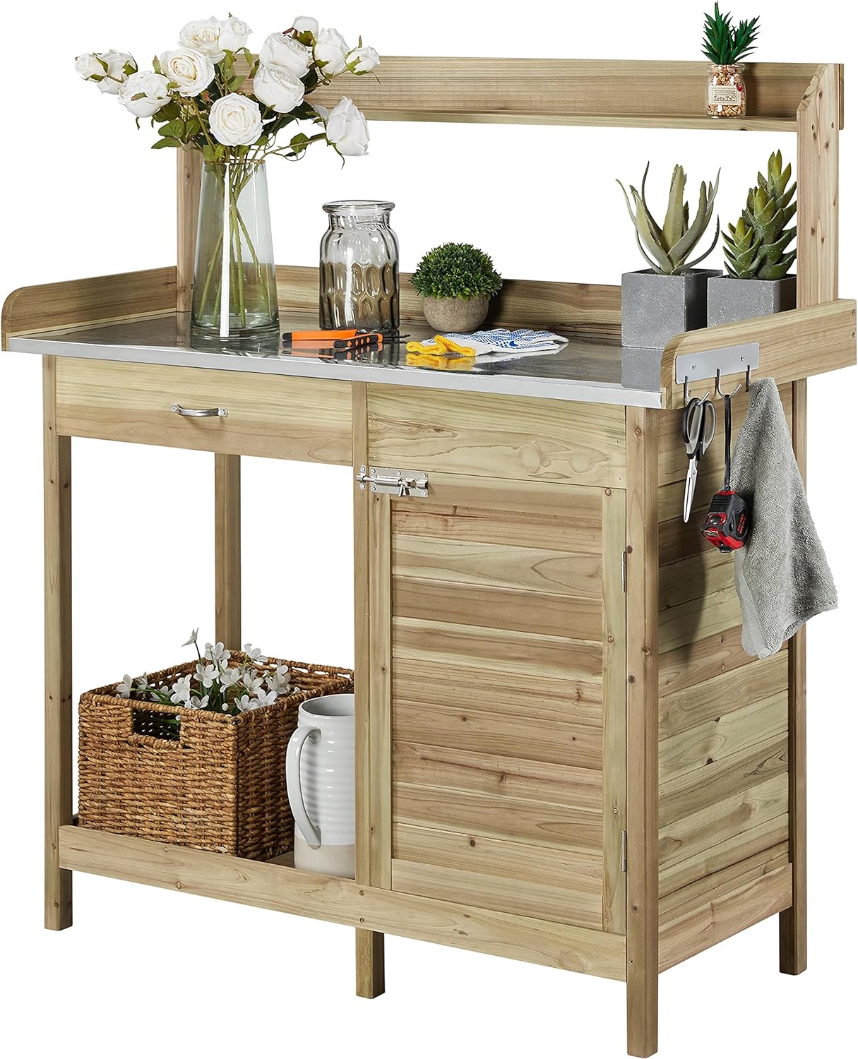 Outdoor Potting Bench Table, G – Woodworking Workbench Bewertung und Preis