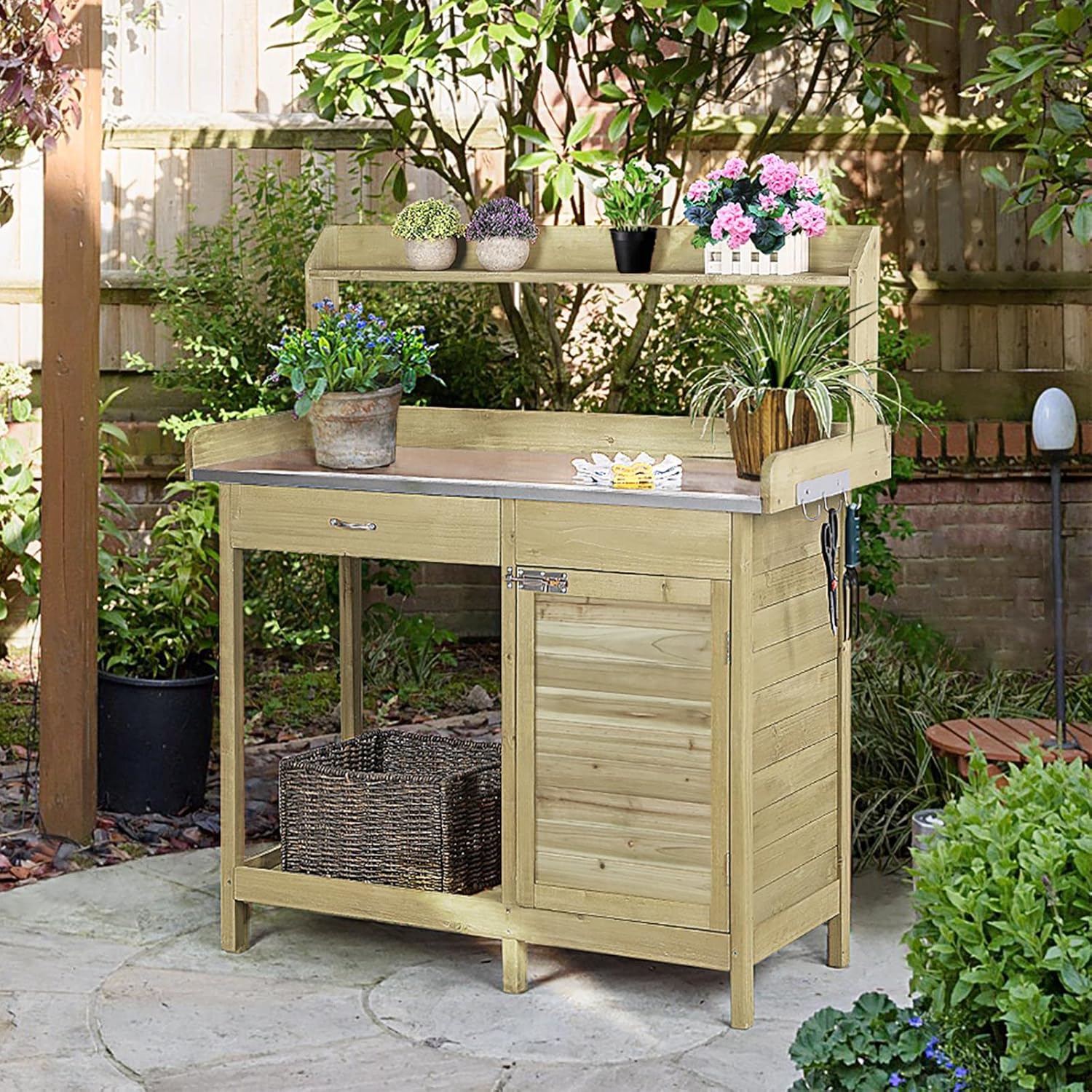Outdoor Potting Bench Table, G – Woodworking Workbench Bewertung und Preis