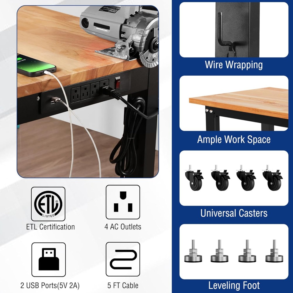 Garage Workbench, 48X22 Adjust – Woodworking Workbench Bewertung und Preis