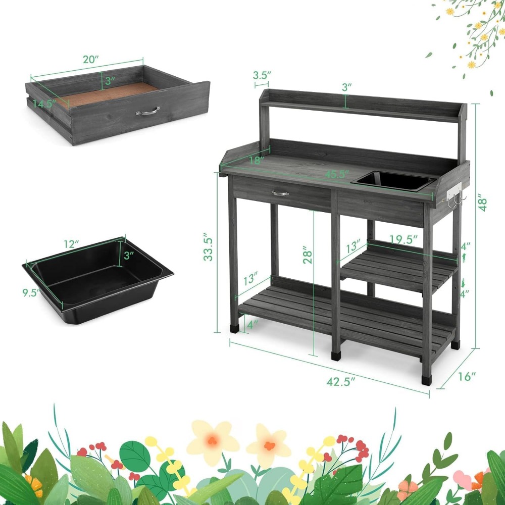 Potting Bench Table Patio Outd – Woodworking Workbench Bewertung und Preis