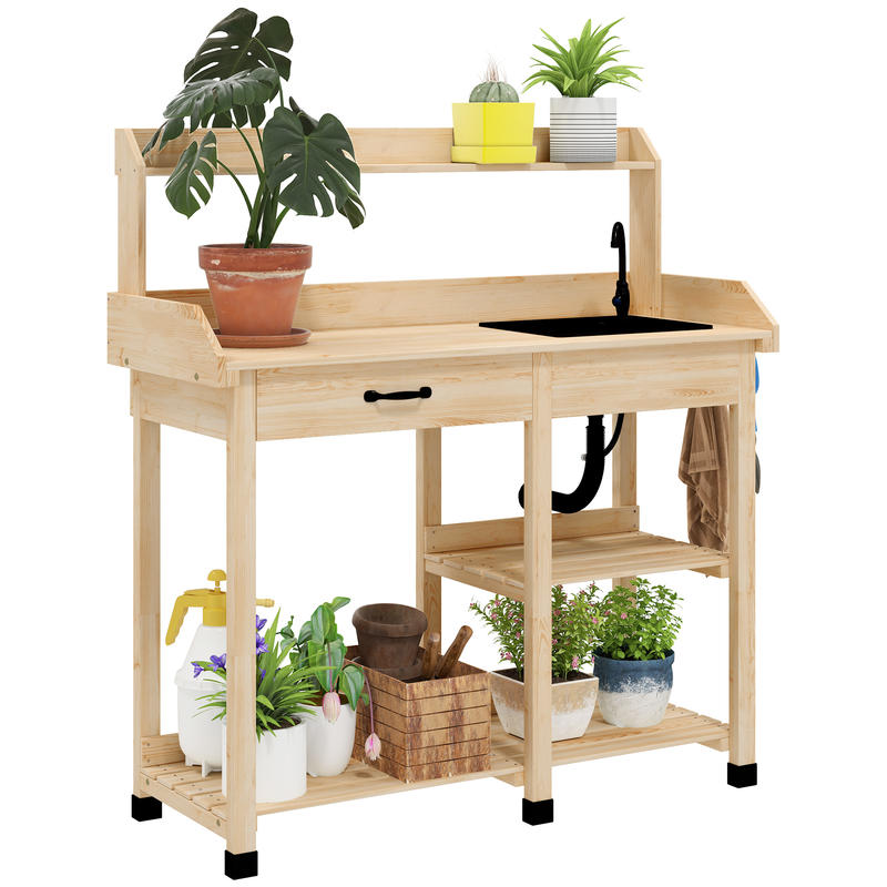 Potting Bench Table, Outdoor G – Woodworking Workbench Bewertung und Preis