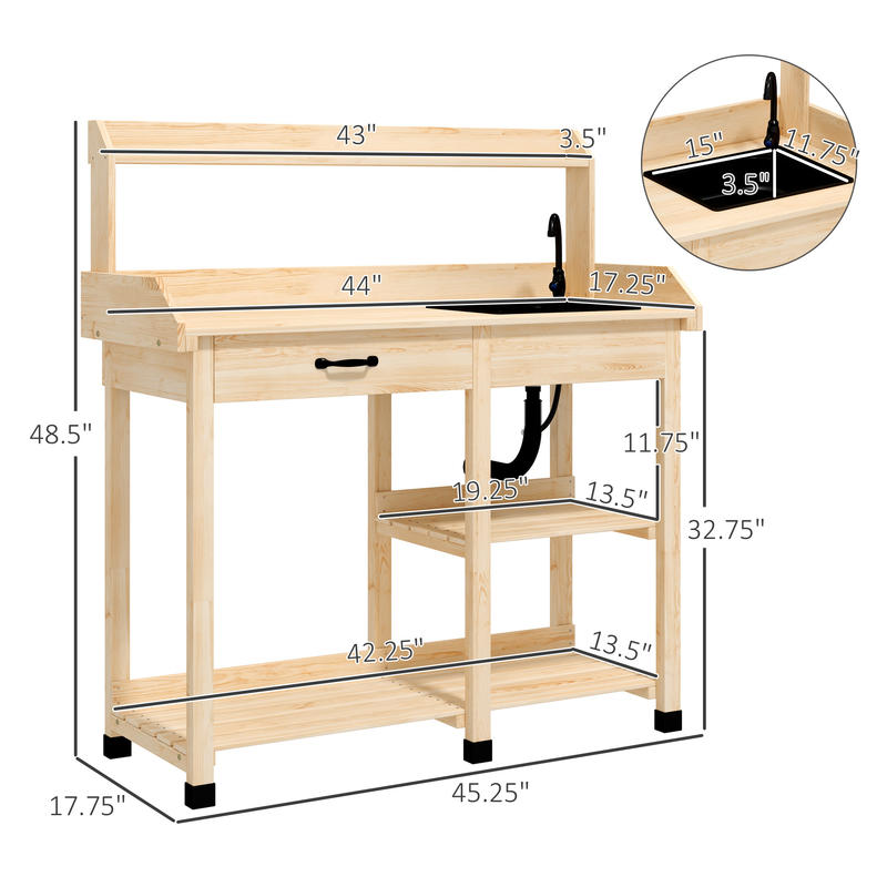 Potting Bench Table, Outdoor G – Woodworking Workbench Bewertung und Preis