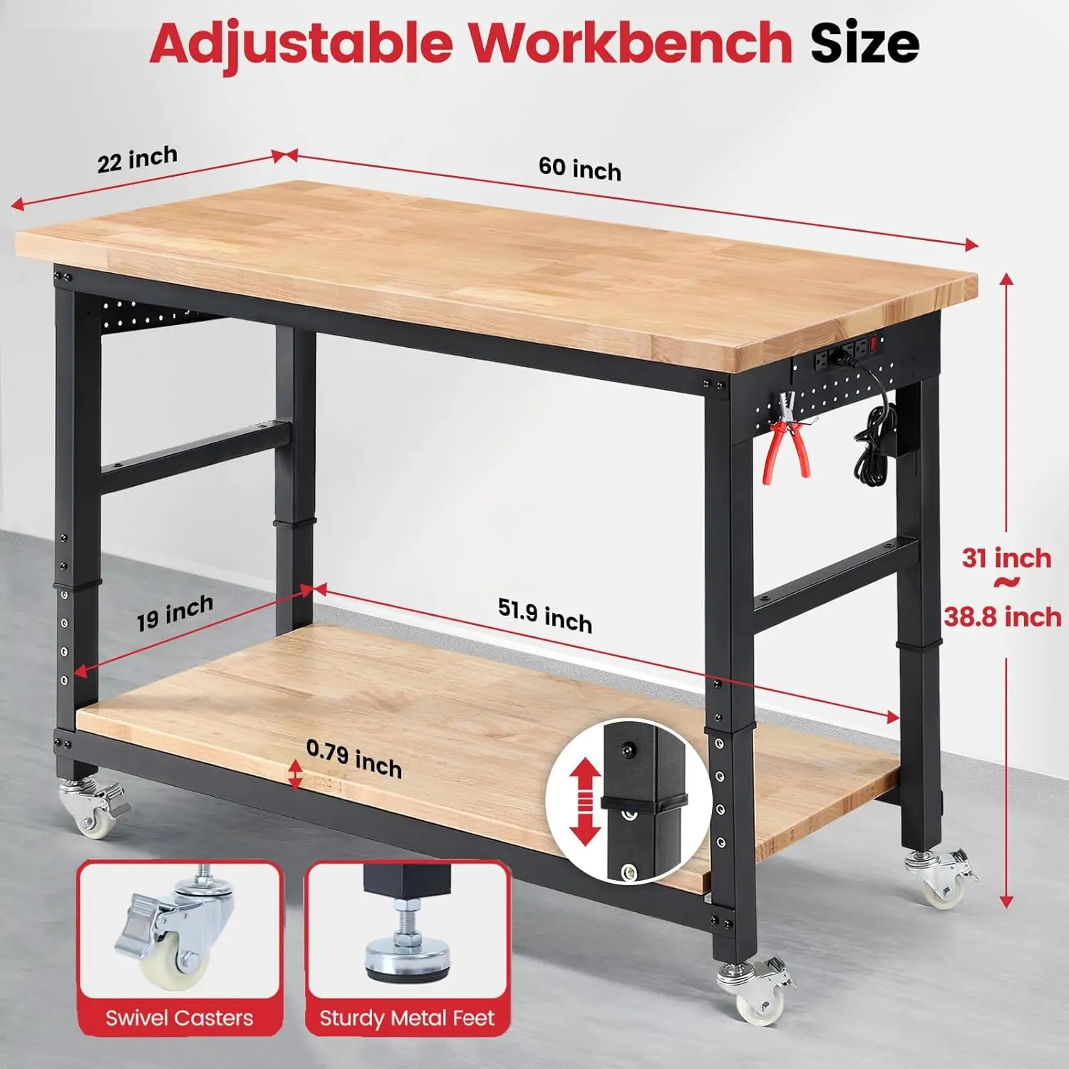 ENJOYWOOD Work Table for Garag – Woodworking Workbench Bewertung und Preis