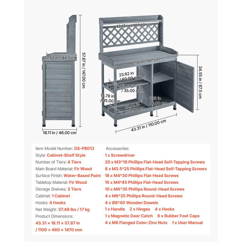 Potting Bench Table, Outdoor G – Woodworking Workbench Bewertung und Preis