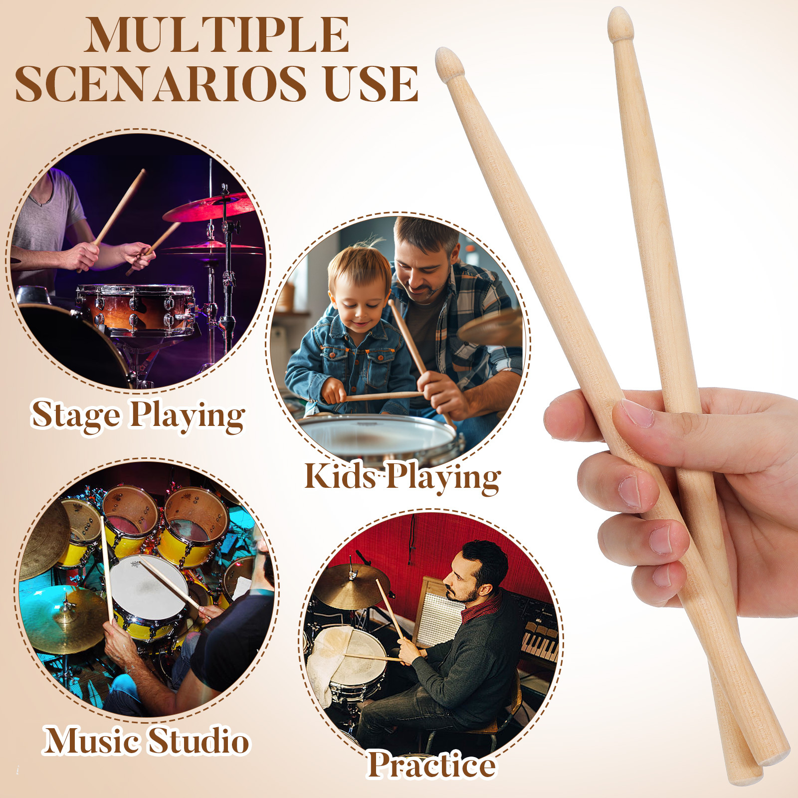 4pcs Children Drum Sticks Mapl – Woodworking For Kids Bewertung und Preis