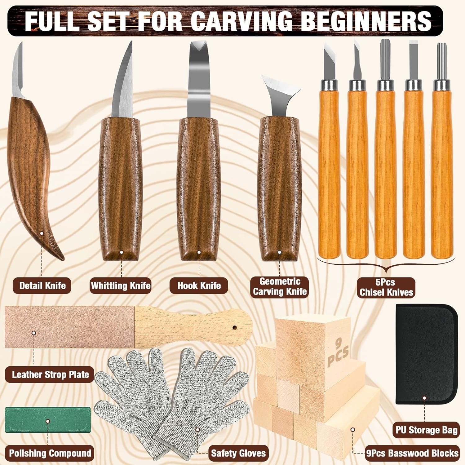 Wood Carving Kit, 23pcs Wood C – Woodworking Kits For Adults Bewertung und Preis